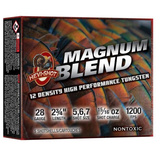 Hevi-Shot Magnum Blend Shotshells 28ga 3" 1oz 1200 fps #5/#6/#7 5/ct - Precision Shot Firearms