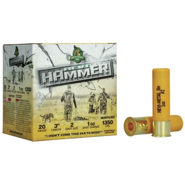 HEVI-Shot HEVI-Hammer Shotshells 20 ga 3" 1oz 1350 fps #2 25/ct - Precision Shot Firearms