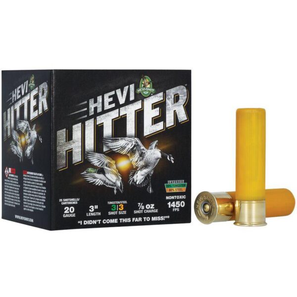 HEVI-Shot HEVI-Hitter Tungsten/Steel Shotshells 20ga 3" 7/8oz 1450 fps #3 25/ct - Precision Shot Firearms