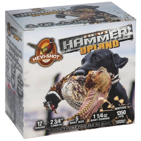 HEVI-Shot Hevi-Hammer Upland Shotshell 12ga 2-3/4" 1-1/4oz 1350 fps #5 25/ct - Precision Shot Firearms
