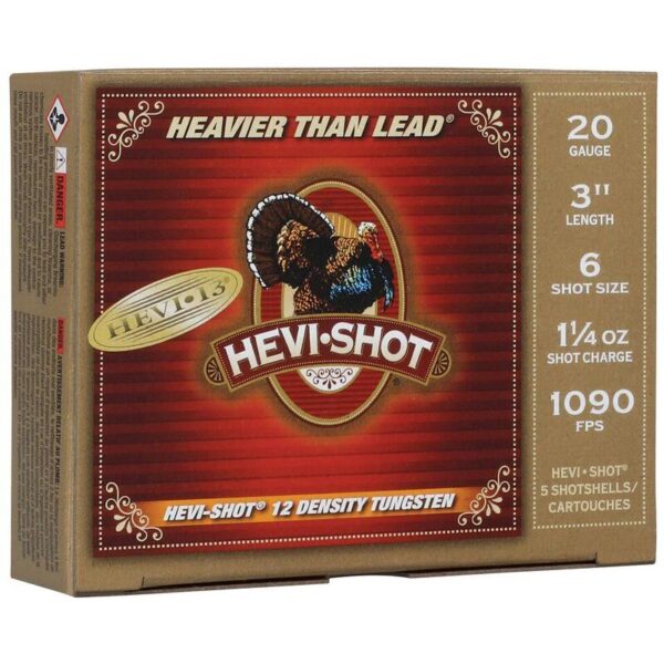 HEVI-Shot HEVI-13 Turkey Shotshells 20ga 3" 1-1/4oz 1090 fps #6 5/ct - Precision Shot Firearms
