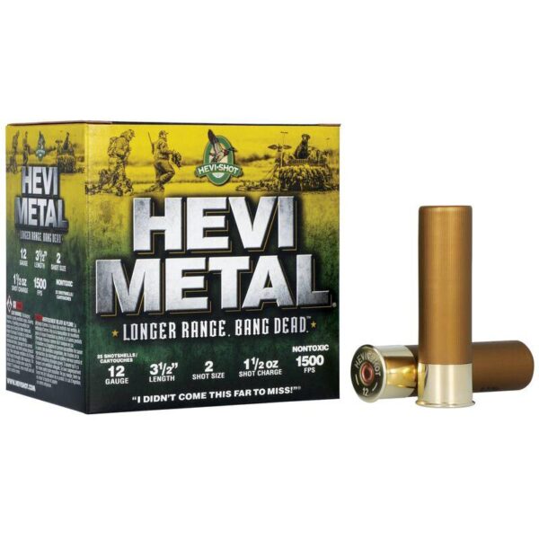 HEVI-Shot HEVI-Metal Longer Range Shotshell 12ga 3.5" 1-1/2 oz 1500 fps #2 25/ct - Precision Shot Firearms