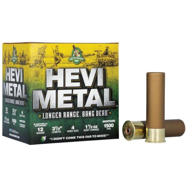 HEVI-Shot HEVI-Metal Longer Range Shotshell 12ga 3.5" 1-1/4 oz 1500 fps #4 25/ct - Precision Shot Firearms