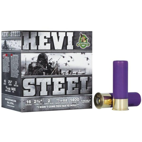 HEVI-Shot HEVI-Steel Shotshell 16ga 2-3/4" 15/16oz 1400 fps #2 25/ct - Precision Shot Firearms