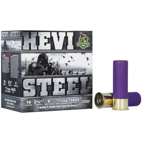 HEVI-Shot HEVI-Steel Shotshells 16ga 2-3/4" 15/16oz 1400 fps #6 25/ct - Precision Shot Firearms