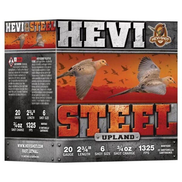 HEVI-Shot HEVI-Steel Upland Shotshell 20ga 2-3/4" 1oz 1325 fps #6 25/ct - Precision Shot Firearms