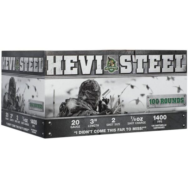 HEVI-Shot HEVI-Steel Shotshells 20ga 3" 7/8oz 1400 fps #2 100/ct - Precision Shot Firearms