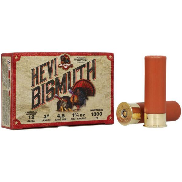 HEVI-Shot HEVI-Bismuth Turkey Shotshells 12ga 3" 1-3/4oz 1300 fps #4&#5 5/ct - Precision Shot Firearms