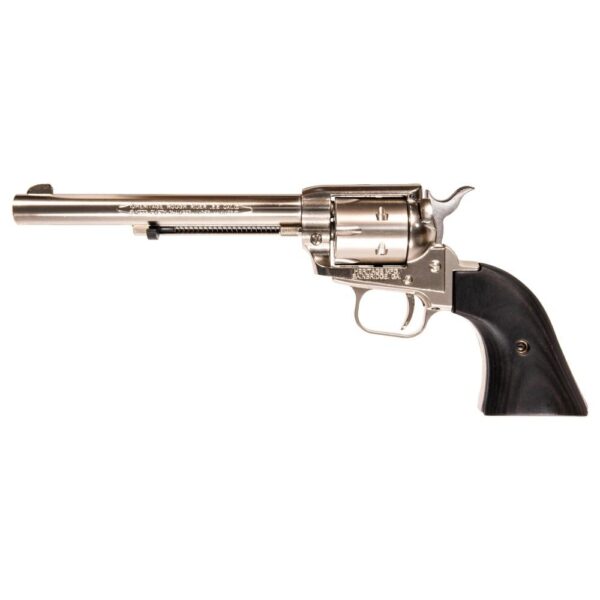 Heritage Rough Rider Revolver .22 LR 6rd Capacity 6.5" Barrel Silver Nickel with Black Grips - Precision Shot Firearms