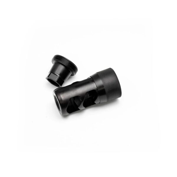 Area 419 Hellfire 2P-Self Timing Muzzle Brake w/ Adapter 9mm 5/8-24 - Precision Shot Firearms