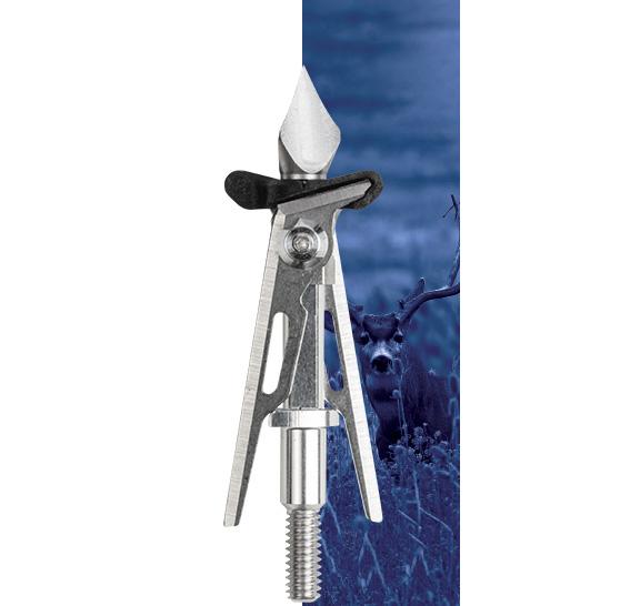 SIK 2-Blade Expandable SK2CB Crossbow Broadhead 2-inch Offset Entry - Silver/Black - Precision Shot Firearms