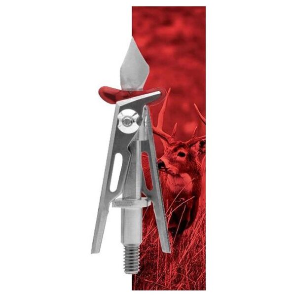 SIK 2-Blade Expandable SK2 Crossbow Broadhead 2-inch Offset Entry - Red/Silver - Precision Shot Firearms