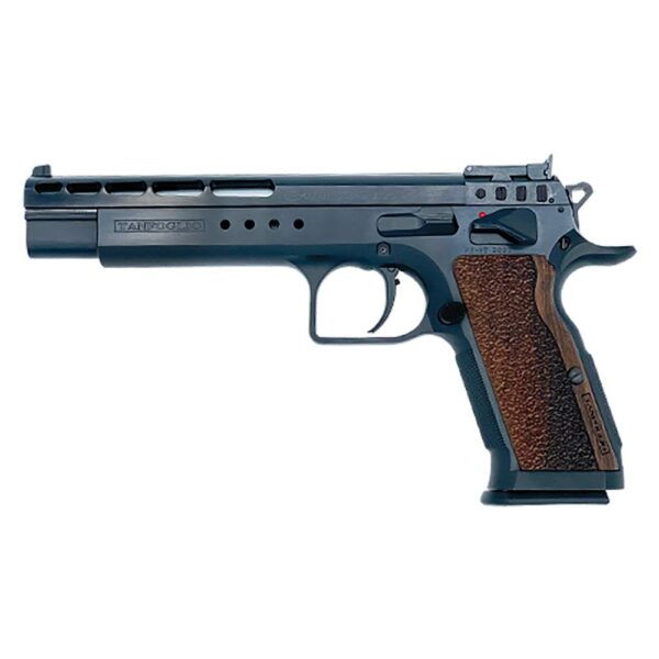 Tanfoglio Gold Match Handgun 9mm 16/rd 6" Barrel Matte Black and Brown Grip - Precision Shot Firearms