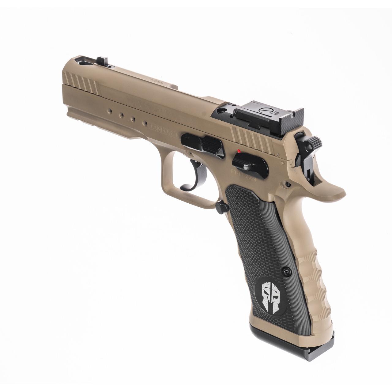 Tanfoglio Hexagon Tactical Handgun 9mm Luger 17rd Magazine(2) 4.45" Compensated Barrel DA/SA OR Tan - Precision Shot Firearms
