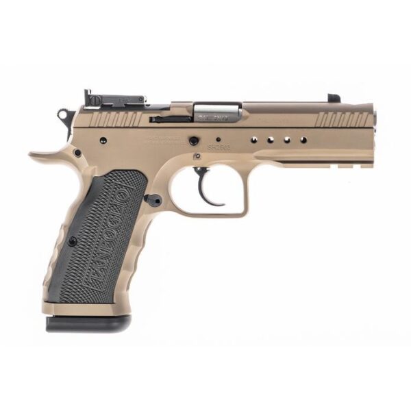 Tanfoglio Hexagon Tactical Handgun 9mm Luger 17rd Magazine(2) 4.45" Compensated Barrel DA/SA OR Tan - Precision Shot Firearms