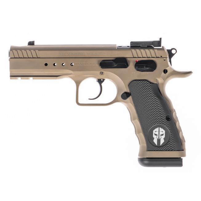 Tanfoglio Hexagon Tactical Handgun 9mm Luger 17rd Magazine(2) 4.45" Compensated Barrel DA/SA OR Tan - Precision Shot Firearms