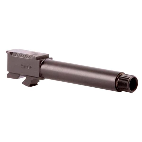 SilencerCo Threaded Barrel for Glock 43 9mm Luger 1/2x28 3.7" Black (SN Piston NOT Included) - Precision Shot Firearms