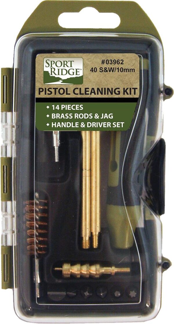TacShield Sport Ridge 14pc Pistol Cleaning Kit - 40 Cal/10mm Black - Precision Shot Firearms