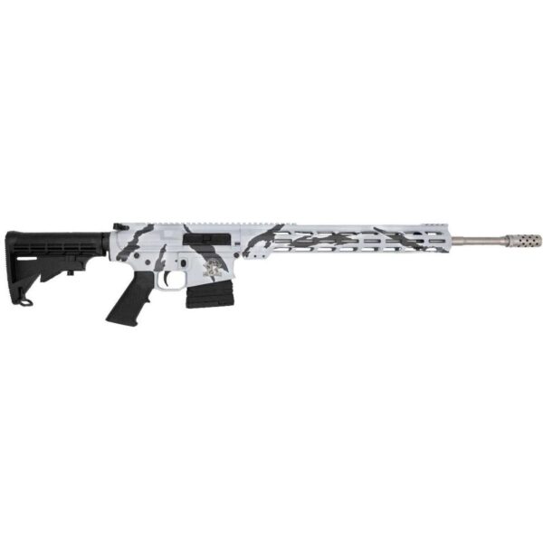 GLFA AR10 Rifle 6.5 Creedmoor 10rd Magazine 20" Barrel Pursuit Snow Camo Cerakote - Precision Shot Firearms