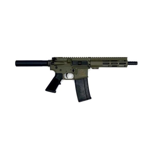 Great Lakes AR-15 Pistol .223 Wylde 30rd Magazine 7.5" Nitride Barrel OD Green Finish - Precision Shot Firearms