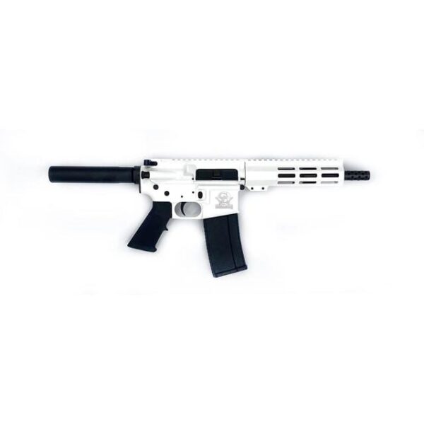 Great Lakes AR-15 Pistol .223 Wylde 30rd Magazine 7.5" Nitride Barrel White Finish - Precision Shot Firearms