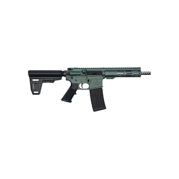 GLFA 223 Wylde Braced Pistol .223 Wylde 30rd Magazine 7.5" Stainless Steel Charcoal Green Finish - Precision Shot Firearms