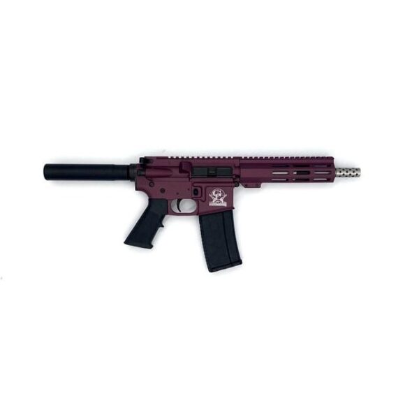 Great Lakes AR-15 Pistol .223 Wylde 30rd Magazine 7.5" Stainless Barrel Black Cherry Finish - Precision Shot Firearms