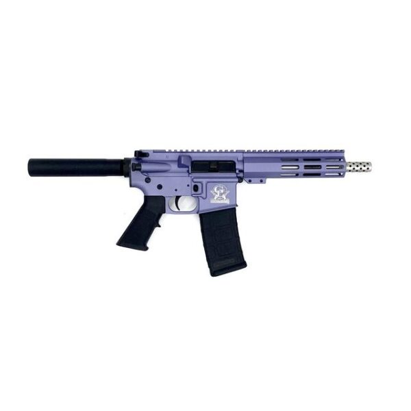 Great Lakes AR-15 Handgun .223 Wylde 30rd Magazine 7.5" Stainless Barrel Wild Orchid Finish - Precision Shot Firearms