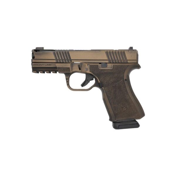 Black Rain Frontline+ Handgun 9mm Luger 15rd Magazine 3.75" Barrel Burnt Bronze Battleworn Finish Optic Ready - Precision Shot Firearms