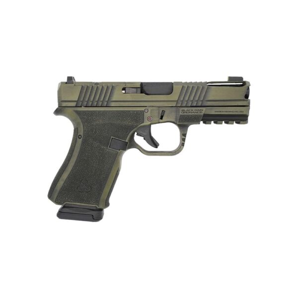 Black Rain Ordnance Frontline+ Handgun 9mm Luger 15rd Magazine 3.75" Barrel Bazooka Green Battleworn - Precision Shot Firearms
