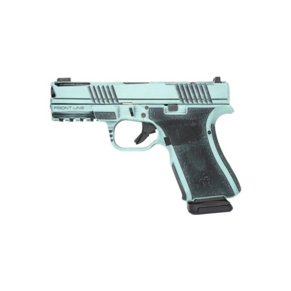 Black Rain Frontline+ Handgun 9mm Luger 15rd Magazine 3.75" Barrel Robins Egg Blue Battleworn Finish Optic Ready - Precision Shot Firearms