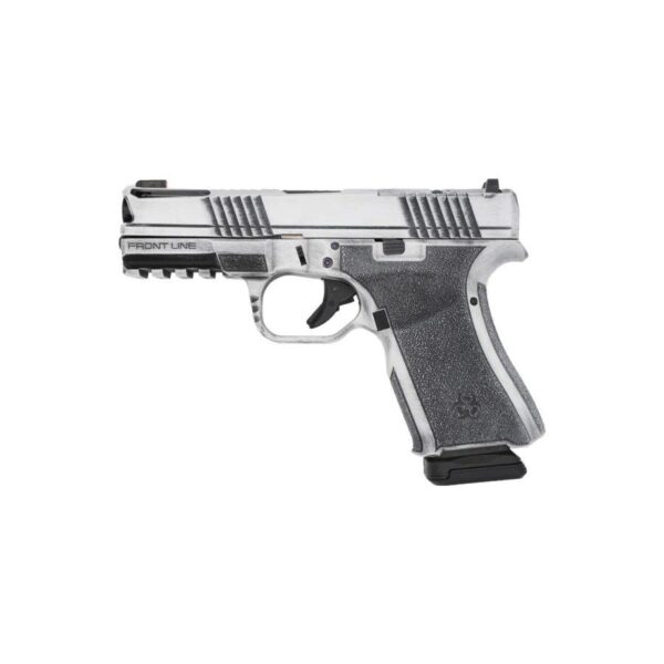 Black Rain Frontline+ Handgun 9mm Luger 15rd Magazine 3.75" Barrel Bright White Battleworn Finish Optic Ready - Precision Shot Firearms