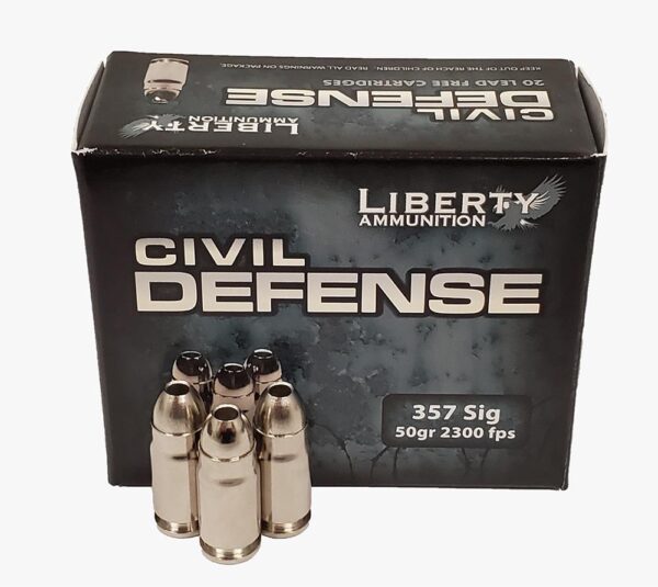 Civil Defense .357 SIG 50GR Copper Mono Frag HP Lead Free 20RD - Precision Shot Firearms