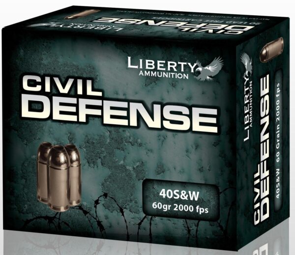 Liberty Civil Defense Handgun Ammunition .40 S&W 60 gr SCHP 2000 fps 20/ct - Precision Shot Firearms