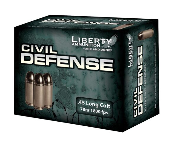 Liberty Civil Defense Handgun Ammunition .45 Colt 78 gr SCHP 1800 fps 20/ct - Precision Shot Firearms