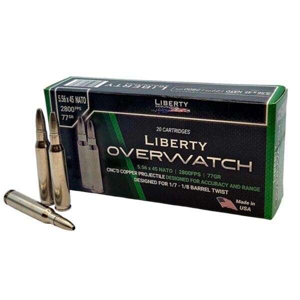 Liberty Overwatch Rifle Ammunition 5.56mm 77gr OTM 2800 fps 20/ct - Precision Shot Firearms