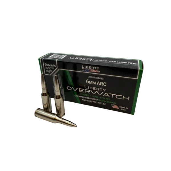 Liberty Overwatch Rifle Ammunition 6mm ARC 103gr OTM 3000 fps 20/ct - Precision Shot Firearms