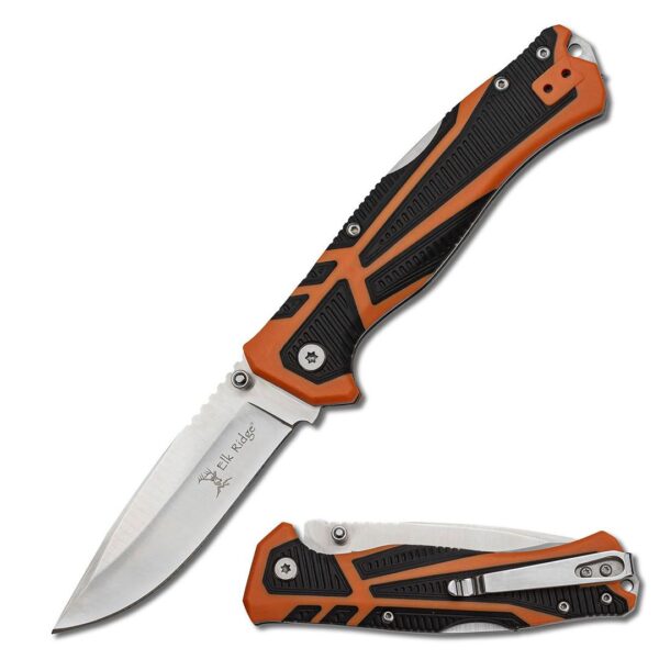 Master Cutlery Elk Ridge Trek Folding Knife 3 1/2" Blade Orange and Black - Precision Shot Firearms