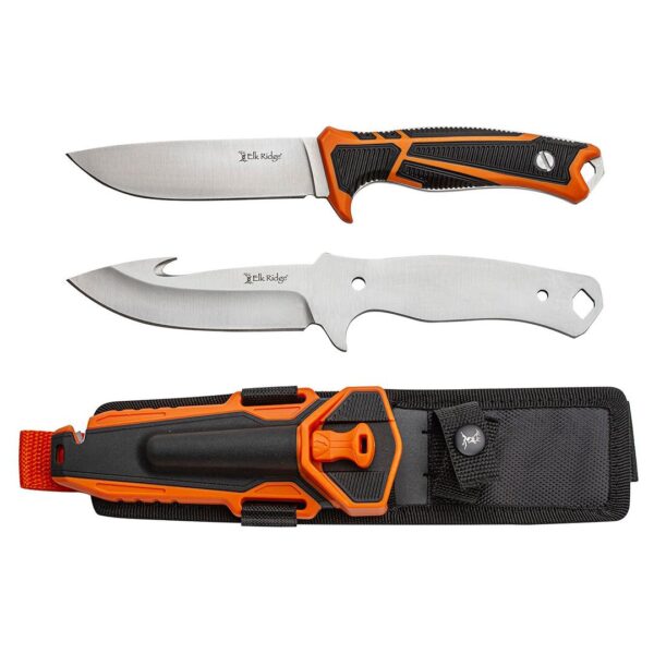 Master Cutlery Elk Ridge Trek Interchangeable Blade Set 4 1/2" Blades Orange and Black - Precision Shot Firearms