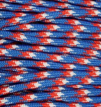 Mero 550 Paracord - 100' 550 lb Red/White/Blue Camo - Precision Shot Firearms