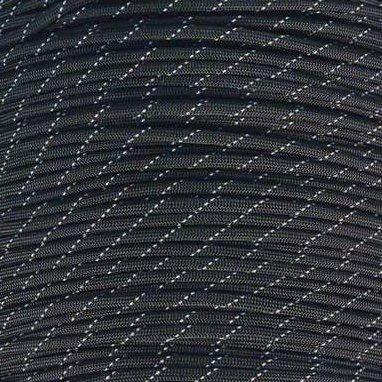 Mero 550 Paracord - 100' 550 lb Black 3 Reflctive Trac - Precision Shot Firearms
