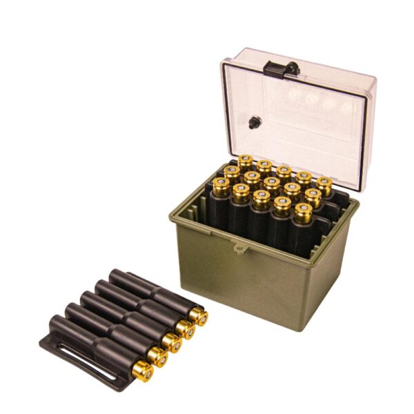 Berry's Mfg Safari Ammo Box 20rd Large Magnum Clear/Olive - Precision Shot Firearms
