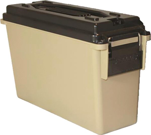 Berry's 40 Cal. Plastic Ammo Can (Tan) 9.25"L x 3.5" BW x 3.75"TW x 6.75" H - Precision Shot Firearms