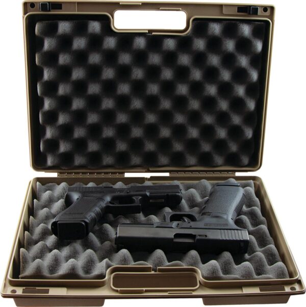 Berry's Double Pistol Case (Tan) L: 15" W: 10" H: 4" - Precision Shot Firearms