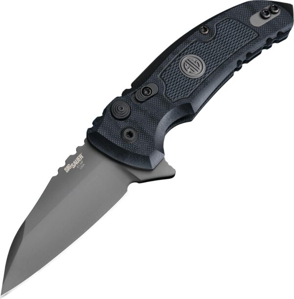 Hogue SIG X1-MicroFlip Tactical Flipper: 2.75" Wharncliffe Blade - Grey Cerakote Finish Solid Black G10 Frame - Precision Shot Firearms