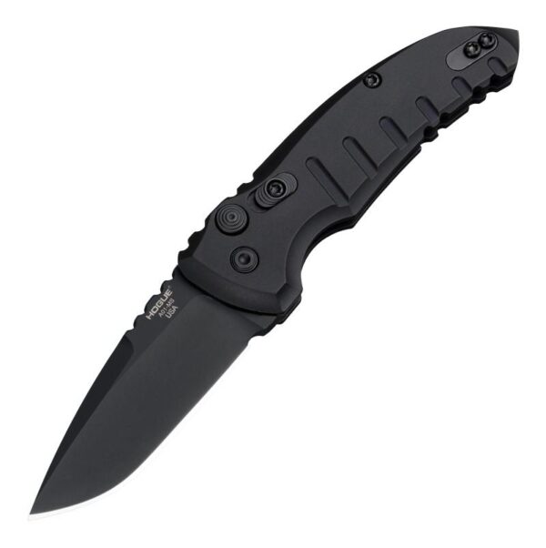 Hogue A01-Microswitch Automatic Folder Knife 2-3/4" Drop Point Blade Black - Precision Shot Firearms