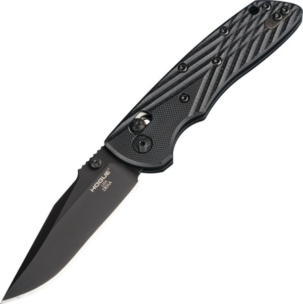 Hogue Deka 3.25" ABLE Lock Folder Clip Point Blade Blk Finish G-10 - Solid Blk - Precision Shot Firearms