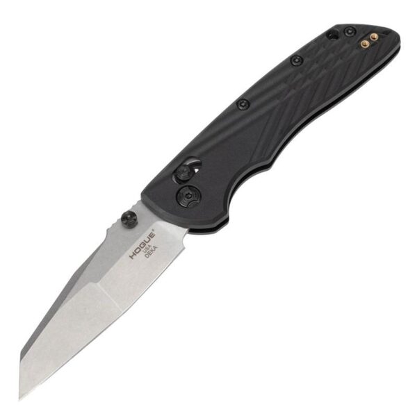 Hogue Deka Manual Folder Knife 3 1/4" Wharncliffe Blade Black and Silver - Precision Shot Firearms