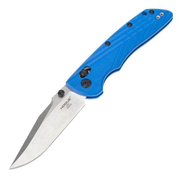 Hogue Deka Manual Folder Knife 3 1/4" Clip Point Blade Blue and Silver - Precision Shot Firearms