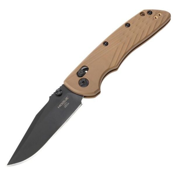 Hogue Deka Manual Folder Knife 3 1/4" Clip Point Blade FDE - Precision Shot Firearms